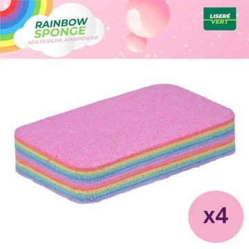 Lot 4 Rainbow Sponge® de Liseré Vert