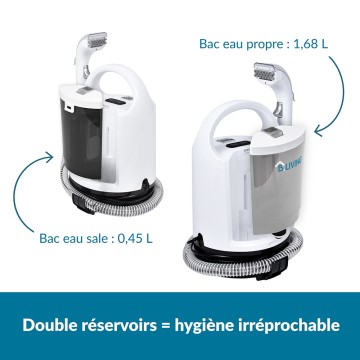 Aspirateur laveur portable à double réservoirs