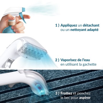 Technologie triple action du nettoyeur de moquette Hydropower Clean